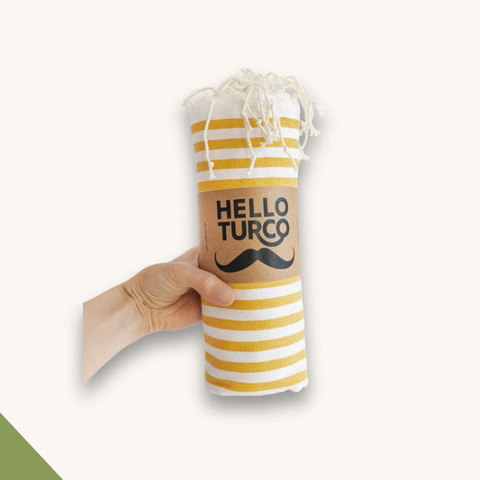 Hamamtuch Soni aus Bio-Baumwolle in Sonnengelb von Covea Nest