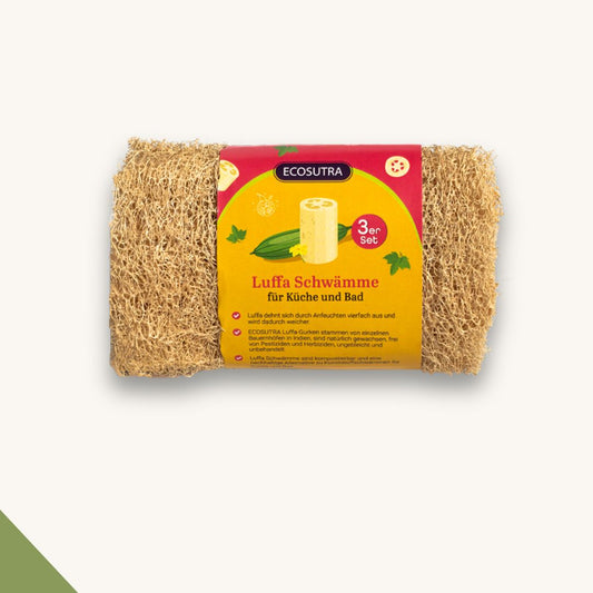 Luffa Naturschwämme 3er Set verpackt nachhaltig von Covea Nest